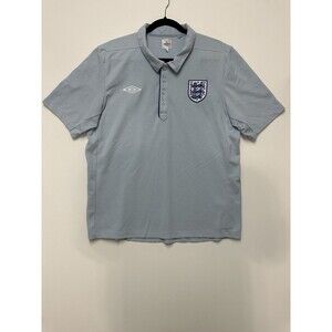 Umbro Team England Polo Shirt Mens Size XL Light Blue Football Soccer World Cup